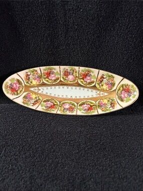 Original Arnart Creation Vintage Porcelain Canoe Shaped Dish